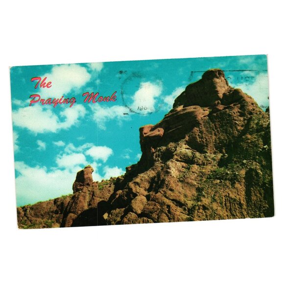 Praying Monk Postcard Vintage 1960s Camelback Mountain Arizona Scenic Trail - Picture 1 of 2